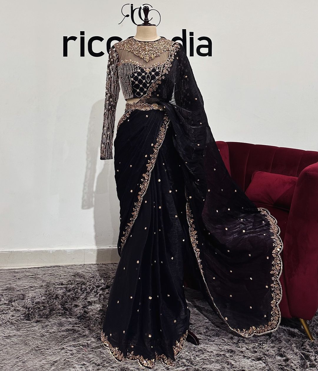 Launching Tabby Silk Pearl Embroidery Sequence Work Saree