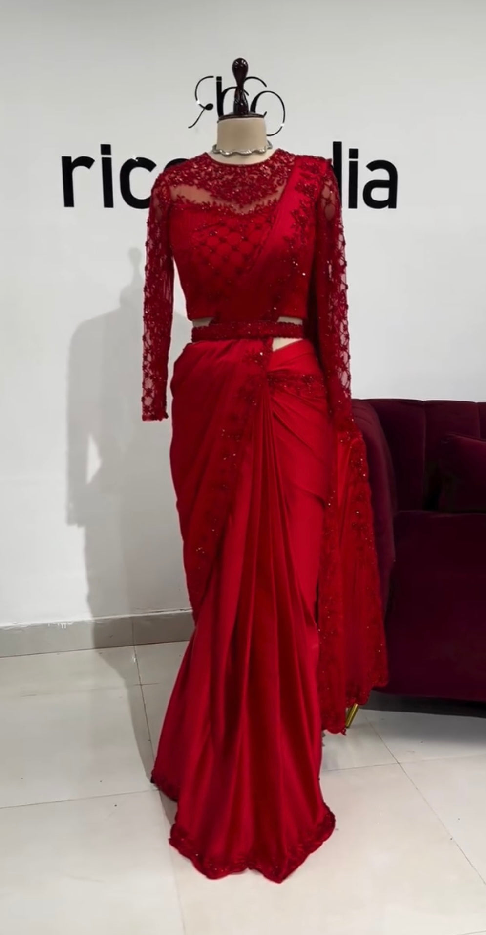 Silk Embroidery Sequence Work Saree