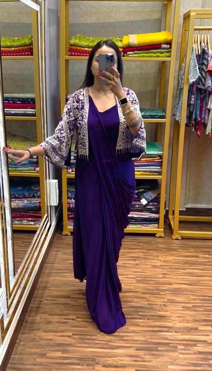 INDO-WESTERN DRAPE SAREE