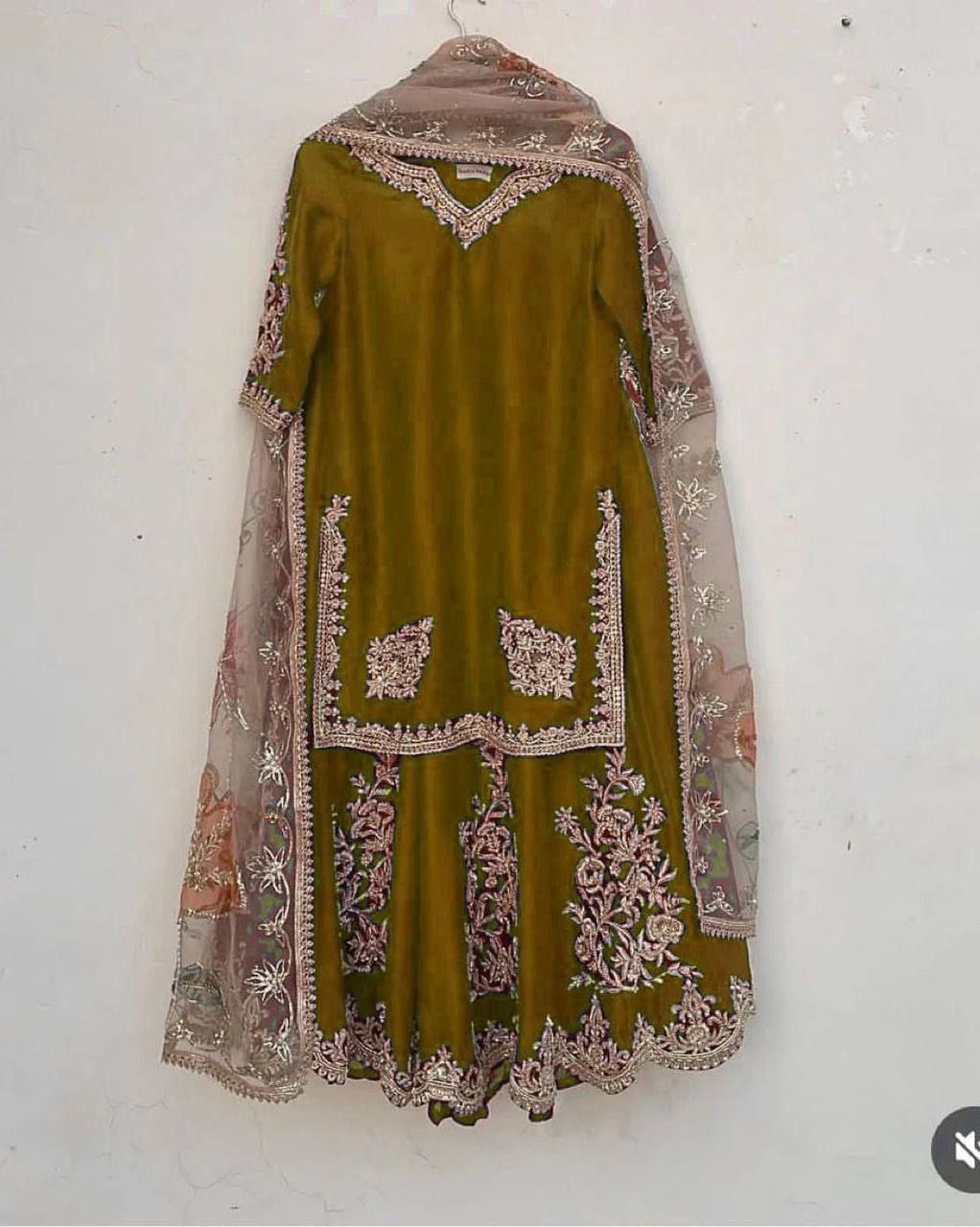 SEQUANCE EMBROIDERY WORK SUIT WITH FULL FLAIR WORK GHARARA