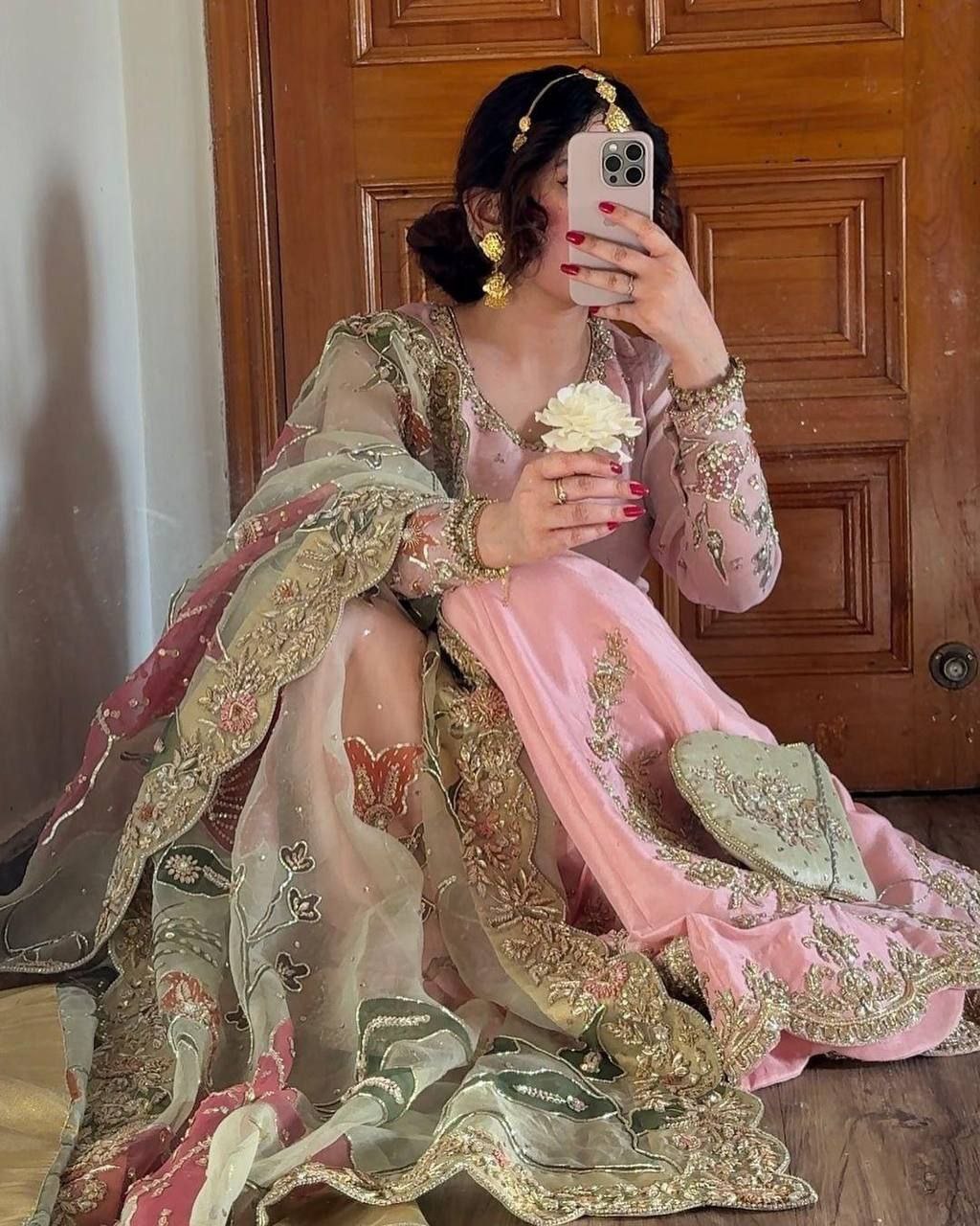 SEQUENCE EMBROIDERED WORK TOP AND PENT WITH DUPATTA