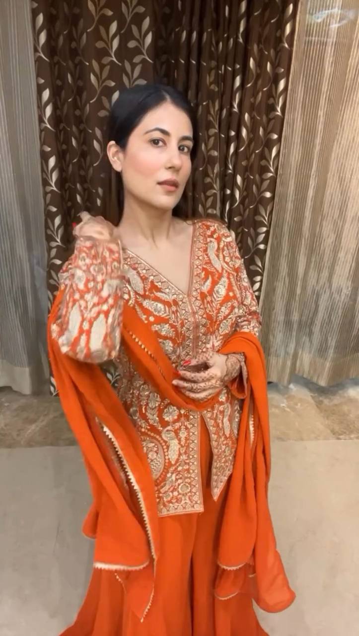 SEQUANCE EMBROIDERY WORK WITH PLAZO AND DUPATTA