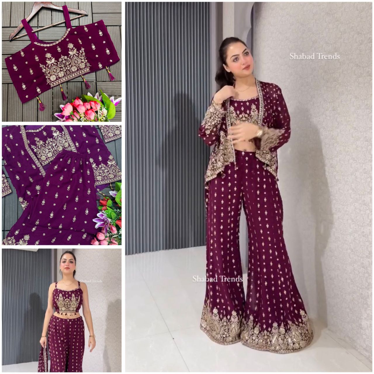 New Super Trending Party Wear Shrug with Palazzo