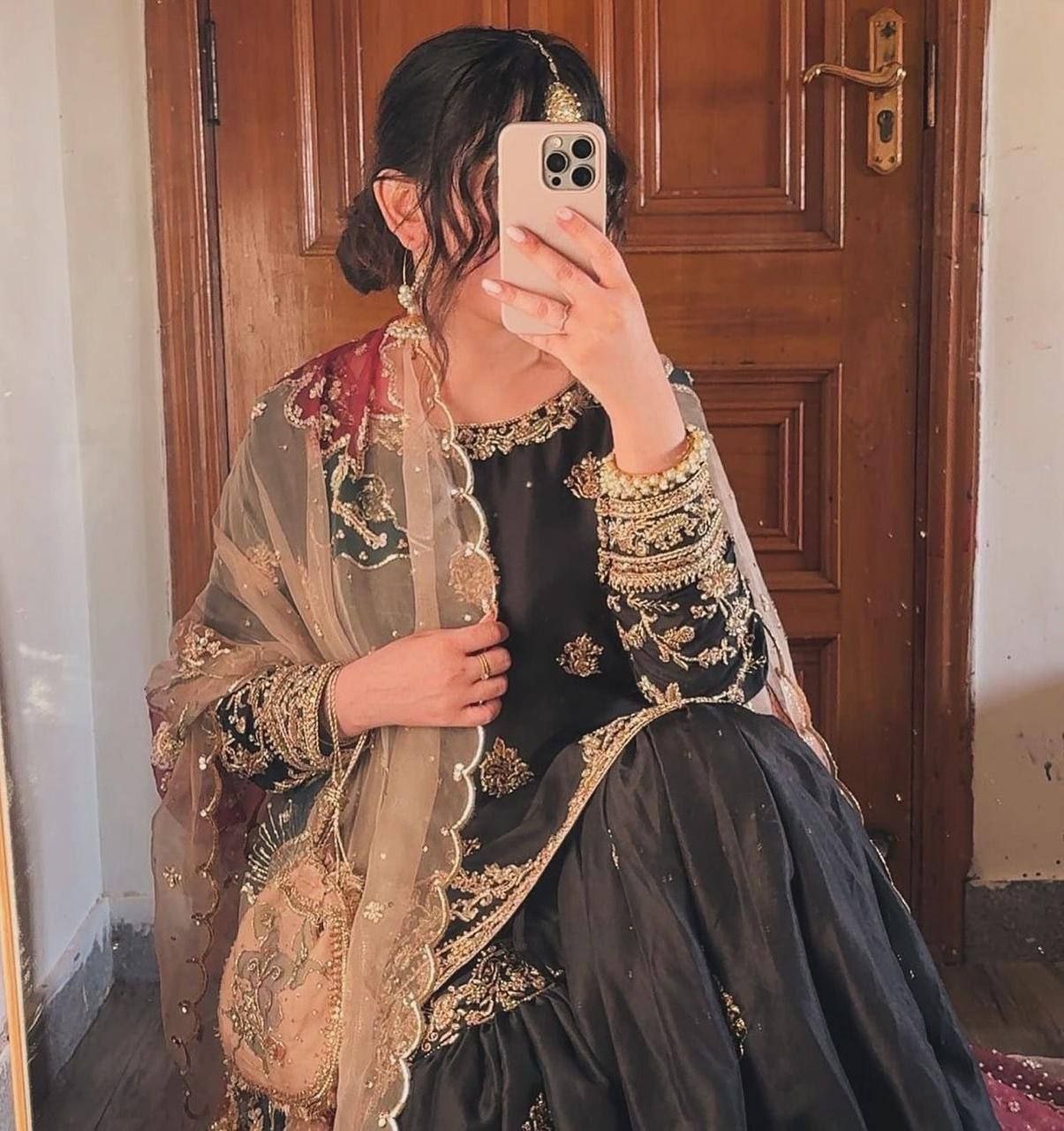 HEAVY CHINON WITH SEQUANCE EMBROIDERY WORK SUIT WITH FULL FLAIR WORK GHARARA