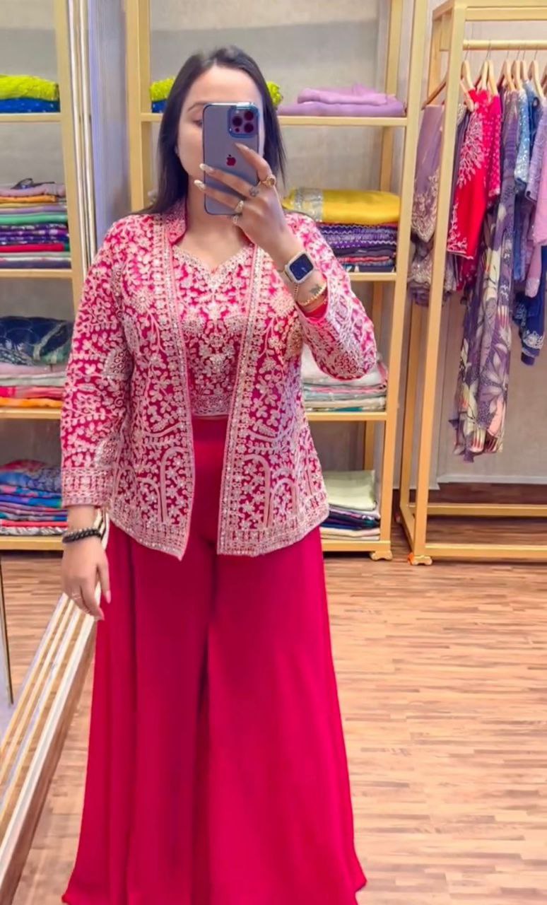 Party Wear Koti with Plazzo