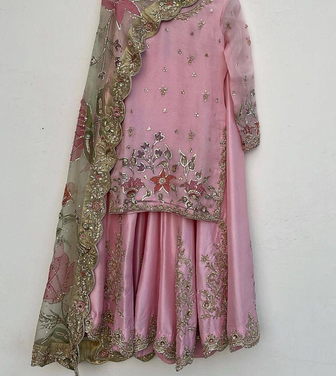SEQUENCE EMBROIDERED WORK TOP AND PENT WITH DUPATTA