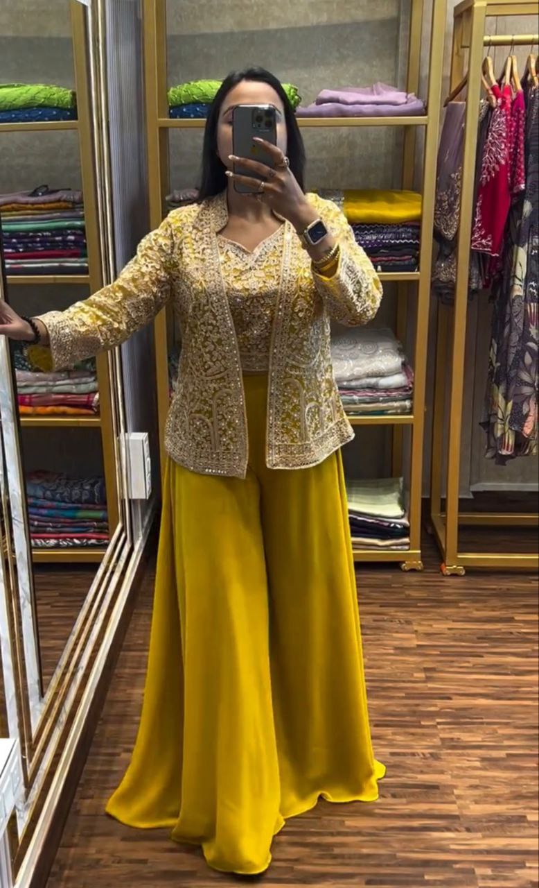 Party Wear Koti with Plazzo