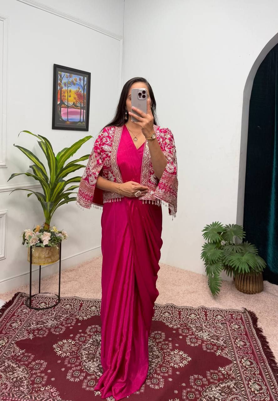 INDO-WESTERN DRAPE SAREE