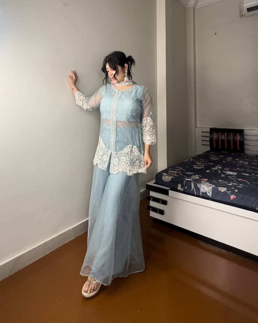 Top-soft organza cotton siq work with inner