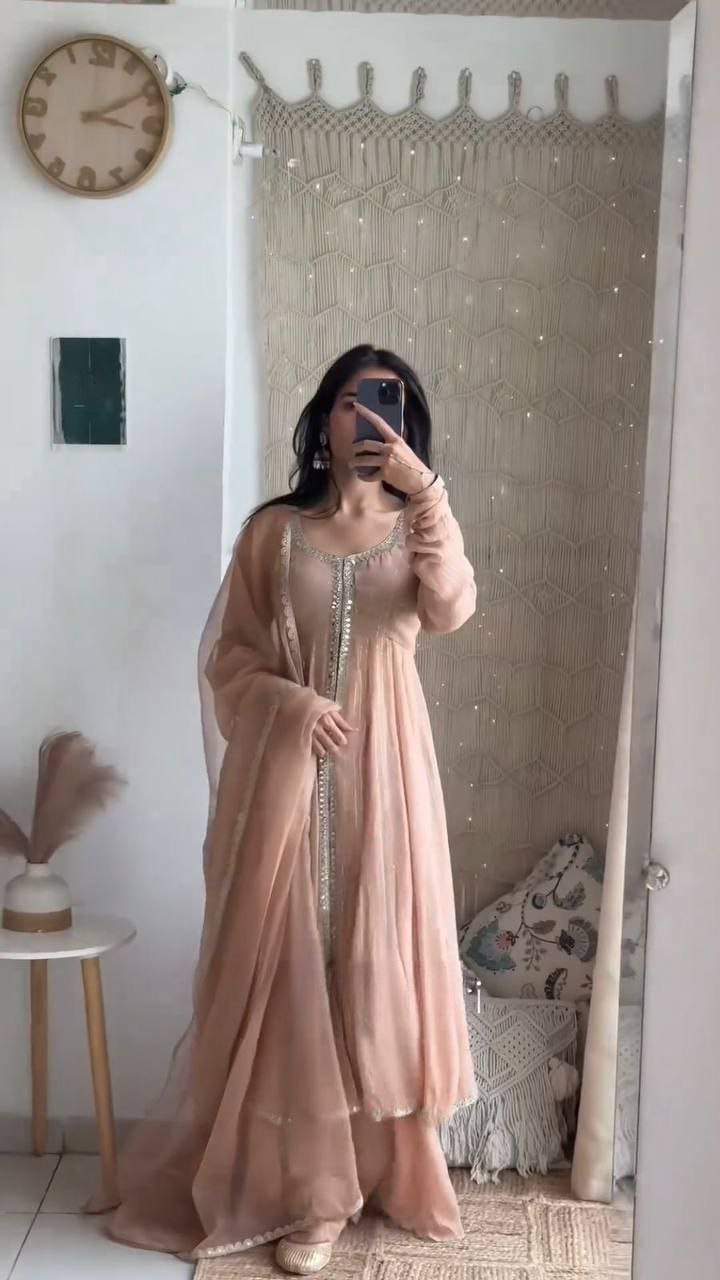 CORDING EMBROIDERED WORK TOP AND WORL PLAZO WITH DUPATTA
