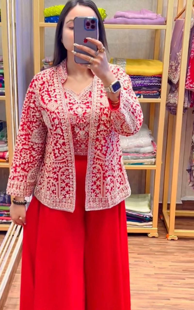 Party Wear Koti with Plazzo