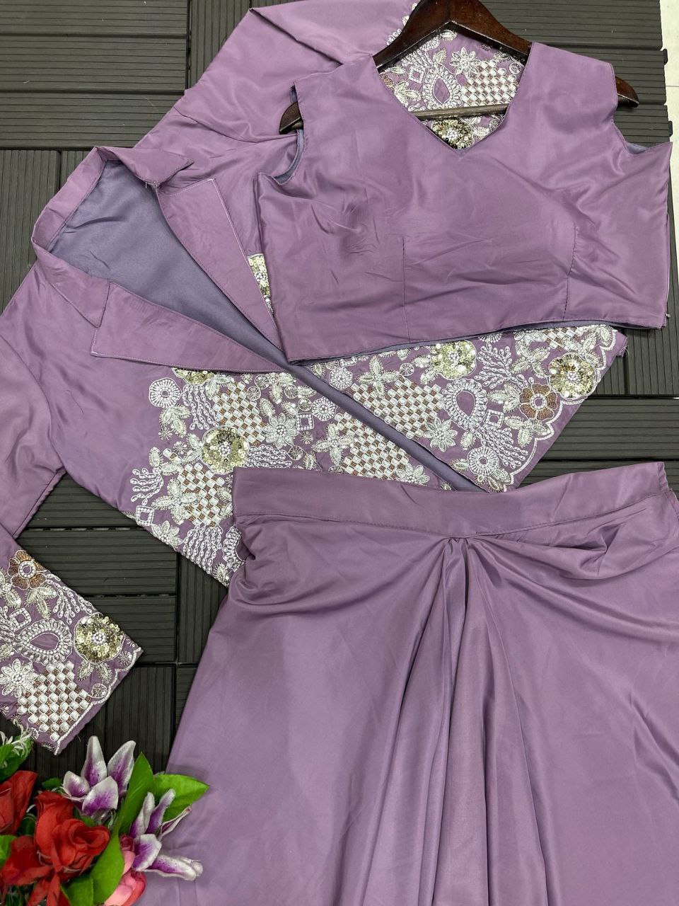 Party Wear Koti with Lehenga