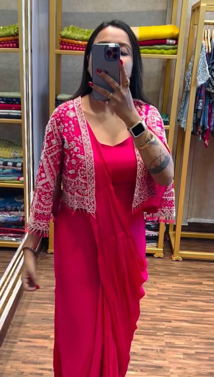 INDO-WESTERN DRAPE SAREE