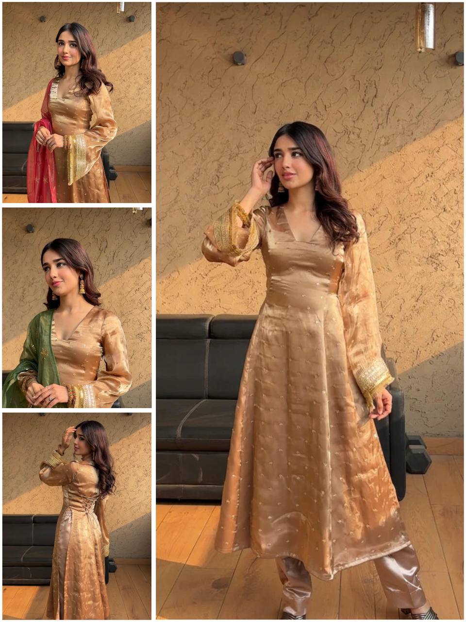 SEQUENCE EMBROIDERED WORK TOP AND PENT WITH DUPATTA