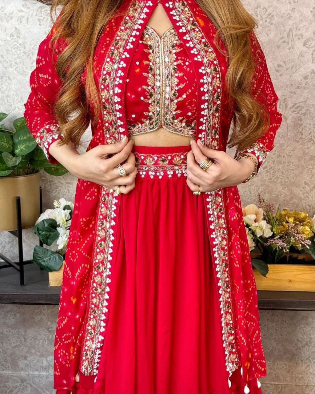 Super Trending Party Wear Shrug lahenga