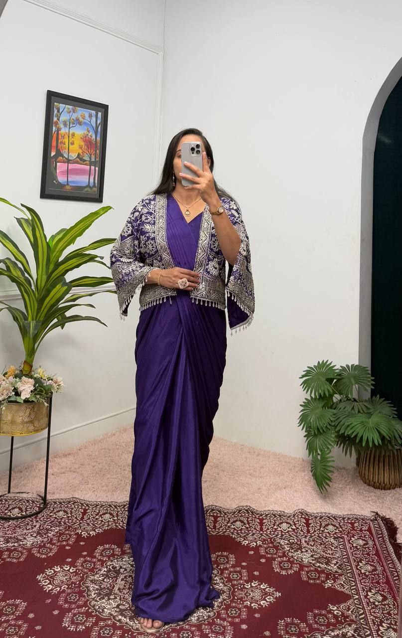 INDO-WESTERN DRAPE SAREE