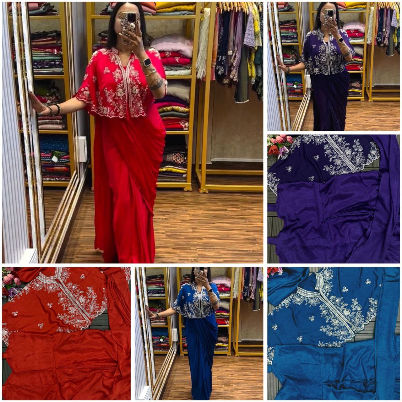 New Party Wear designer gown With Dupatta Atteched and Shrug